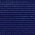 Classic blue spliced vector broken pixel texture. Variegated mottled dotted line background. Seamless futuristic stripe