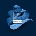 Classic blue swatch composed of paint brush strokes