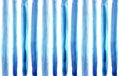 Classic Blue trendy striped abstract background, variable width stripes. Watercolor hand painted Vertical line. For Royalty Free Stock Photo