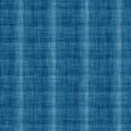 Classic blue woven check masculine shirt fabric texture. Navy space dyed marled melange background. Seamless simple