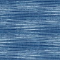 Classic blue woven stripe masculine shirt fabric texture. Navy space dyed marled melange background. Seamless simple Royalty Free Stock Photo
