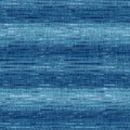 Classic blue woven stripe masculine shirt fabric texture. Navy space dyed marled melange background. Seamless simple Royalty Free Stock Photo