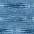 Classic blue woven stripe masculine shirt fabric texture. Navy space dyed marled melange background. Seamless simple Royalty Free Stock Photo