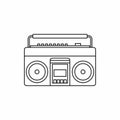 Classic boombox icon, outline style