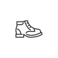 Classic boots line icon