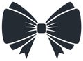 Classic Bow Silhouette Icon Simple Dark Blue Decorative Element Royalty Free Stock Photo