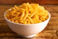 Classic Boxed Mac and Cheese in a Bowl Royalty Free Stock Photo