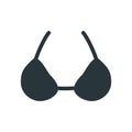 Classic bra sign, women's swimwear dress icon on white background