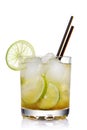 Classic Brazilian cocktail of caipirinha isolated Royalty Free Stock Photo