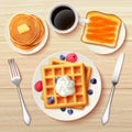 Classic Breakfast Top View Realistic Image Royalty Free Stock Photo