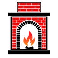 Classic brick fireplace