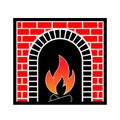 Classic brick fireplace