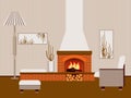 Classic brick fireplace