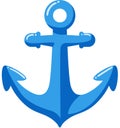 Classic Bright Blue Nautical Anchor Royalty Free Stock Photo