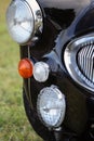 Classic British car headlight and grille Royalty Free Stock Photo