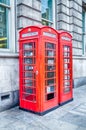 Classic British red phone booth in London Royalty Free Stock Photo