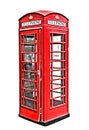 Classic British red phone booth in London UK, isolated on white, hdr Royalty Free Stock Photo