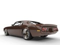 Classic brown American vintage car - tail view Royalty Free Stock Photo