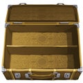 Classic brown empty suitcase for travel. Vector