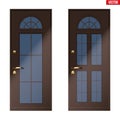 Classic brown entrance door