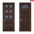 Classic brown entrance door