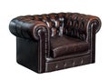 Classic brown leather armchair isolated Royalty Free Stock Photo