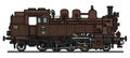 Classic brown steam locomotive