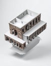 Classic Building Design in Exploded View Model Royalty Free Stock Photo