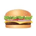 Classic Burger Vector Illustration with Details