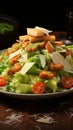 Classic Caesar salad elevated with succulent, grilled shrimp toppings