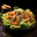Classic Caesar salad elevated with succulent, grilled shrimp toppings