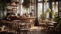 Classic cafe setting with warm atmosphere Royalty Free Stock Photo