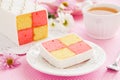 Classic cake biscuit Battenberg Royalty Free Stock Photo