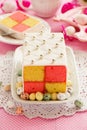 Classic cake biscuit Battenberg Royalty Free Stock Photo