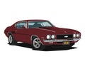 Classic Camaro Vector Art - Funny Muscle Car Design Royalty Free Stock Photo