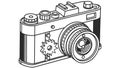 Classic camera with gears, transparent mechanical elements, retro design vector design Generative AI Royalty Free Stock Photo