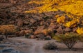 Classic Campground along the mountains of Spitzkoppe in Namibia