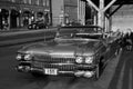 Classic car automobile parked on asphalt road in Bergen, Norway Royalty Free Stock Photo