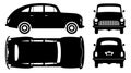 Classic car black icons vector illustration Royalty Free Stock Photo