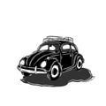 classic car blackwhite illustration vwcar