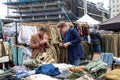 Classic Car Boot Sale by Vintage. Retro festival where people selling their vintage clothing and other goods from jewellery to Royalty Free Stock Photo