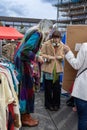 Classic Car Boot Sale by Vintage. Retro festival where people selling their vintage clothing and other goods from jewellery to Royalty Free Stock Photo