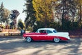 Classic car Chevrolet Bel Air from 1950th on the street of Vancouver Canada Royalty Free Stock Photo