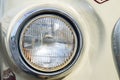 Classic car with close-up on headlights or Headlight lamp Royalty Free Stock Photo