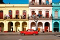 Classic car and colorful buildings in Old Havana Royalty Free Stock Photo