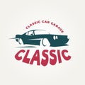 classic car garage icon logo template vector illustration design. automotive, car garage and repair logo concept Royalty Free Stock Photo