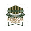 Classic car logo design badge stamp vector vehicle muscle car old vintage retro template illustration Royalty Free Stock Photo