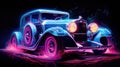 Classic Car with Neon Underglow