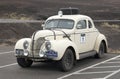 MYVATN, ICELAND, 24 OCTOBER 2019: Oldtimer car in the Icelandic Saga Rallye Royalty Free Stock Photo