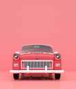 1950 classic car on pastel color background